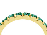 Yellow gold Round Green Sapphire Half Eternity Band with Classic Prong Setting_10