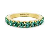 Yellow gold Round Green Sapphire Half Eternity Band with Classic Prong Setting_6