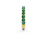 Yellow gold Round Green Sapphire Half Eternity Band with Classic Prong Setting_8