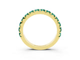 Yellow gold Round Green Sapphire Half Eternity Band with Classic Prong Setting_9
