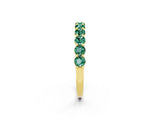 Yellow gold Round Green Sapphire Half-Eternity Prong-Set Band_8