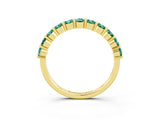 Yellow gold Round Green Sapphire Half-Eternity Prong-Set Band_9