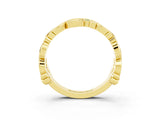 Yellow gold Round Green Sapphire Leaf Eternity Band with Bezel Setting_33