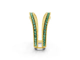 Yellow gold Round Green Sapphire Milgrain Eternity Band with Channel Setting_20