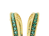 Yellow gold Round Green Sapphire Milgrain Eternity Band with Channel Setting_23