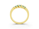 Yellow gold Round Green Sapphire Multi-Row Crossover Band_9