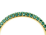 Yellow gold Round Green Sapphire Pavé Eternity Band with Shared Prong Setting_10