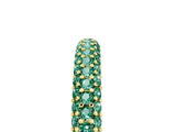 Yellow gold Round Green Sapphire Pavé Eternity Band with Shared Prong Setting_11