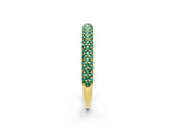 Yellow gold Round Green Sapphire Pavé Eternity Band with Shared Prong Setting_8