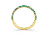 Yellow gold Round Green Sapphire Pavé Eternity Band with Shared Prong Setting_9
