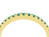 Yellow gold Round Green Sapphire Pavé Half Eternity Band with Shared Prong Setting_10