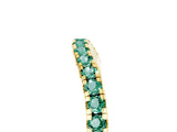 Yellow gold Round Green Sapphire Pavé Half Eternity Band with Shared Prong Setting_11