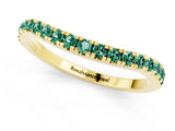 Yellow gold Round Green Sapphire Pavé Half Eternity Band with Shared Prong Setting_7
