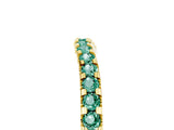Yellow gold Round Green Sapphire Pavé Set Curved Wedding Band_11
