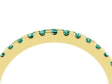 Yellow gold Round Green Sapphire Pavé Set Eternity Band with Micro Prong Setting_10