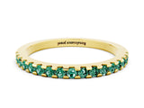 Yellow gold Round Green Sapphire Pavé Set Eternity Band with Micro Prong Setting_6