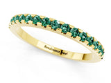 Yellow gold Round Green Sapphire Pavé Set Eternity Band with Micro Prong Setting_7