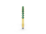 Yellow gold Round Green Sapphire Pavé Set Eternity Band with Micro Prong Setting_8