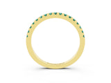 Yellow gold Round Green Sapphire Pavé Set Eternity Band with Micro Prong Setting_9
