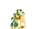 Yellow gold Round Green Sapphire Prong-Set Crossover Band_11