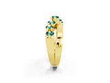 Yellow gold Round Green Sapphire Prong-Set Crossover Band_8