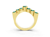 Yellow gold Round Green Sapphire Prong-Set Crossover Band_9