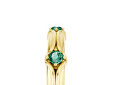 Yellow gold Round Green Sapphire Prong Set Milgrain Eternity Band_11