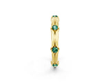 Yellow gold Round Green Sapphire Prong Set Milgrain Eternity Band_8
