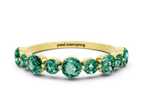 Yellow gold Round Green Sapphire Scalloped Prong Set Eternity Band_18