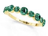 Yellow gold Round Green Sapphire Scalloped Prong Set Eternity Band_19