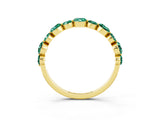 Yellow gold Round Green Sapphire Scalloped Prong Set Eternity Band_21
