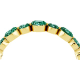 Yellow gold Round Green Sapphire Scalloped Prong Set Eternity Band_22