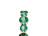 Yellow gold Round Green Sapphire Scalloped Prong Set Eternity Band_23