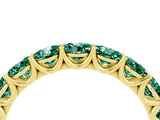 Yellow gold Round Green Sapphire Shared Prong Eternity Band_10