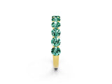 Yellow gold Round Green Sapphire Shared Prong Eternity Band_8