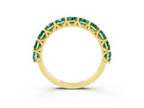 Yellow gold Round Green Sapphire Shared Prong Eternity Band_9