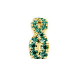 Yellow gold Round Green Sapphire Twisted Eternity Band with Pavé and Shared Prong Setting_27