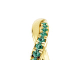 Yellow gold Round Green Sapphire Twisted Infinity Band with Prong Setting_11