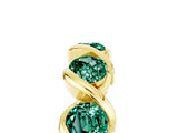 Yellow gold Round Green Sapphire Wave Band with Channel Setting and Shared Prongs_14