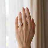 Yellow gold Round Halo Diamond Engagement Ring with Milgrain Band and Four-Prong Setting_12