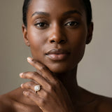 Yellow gold Round Halo Diamond Engagement Ring with Milgrain Band and Four-Prong Setting_13
