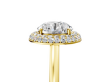 Yellow gold Round Halo Diamond Engagement Ring with Solitaire Band and Four-Prong Setting_28
