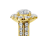 Yellow gold Round Halo Diamond Engagement Ring with Split Shank and Prong Setting_74