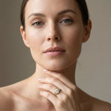 Yellow gold Round Halo Diamond Floral Split Shank Engagement Ring_13