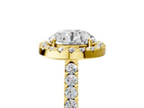 Yellow gold Round Halo Diamond Pavé Solitaire Ring_60