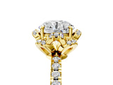 Yellow gold Round Halo Diamond Pave Band Ring with Four-Prong Setting_20