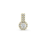 Yellow gold Round Halo Diamond Pendant with Double Prong Setting_4