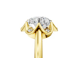 Yellow gold Round Halo Diamond Ring with Round Cluster Setting, Solitaire Band, and Four-Prong Setting_53