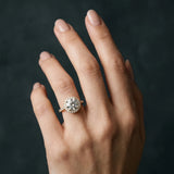 Yellow gold Round Halo Diamond Solitaire Ring with Round Band and Four-Prong Setting_6
