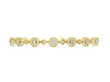 Yellow gold Round Halo Diamond Tennis Bracelet with Bezel Setting_5